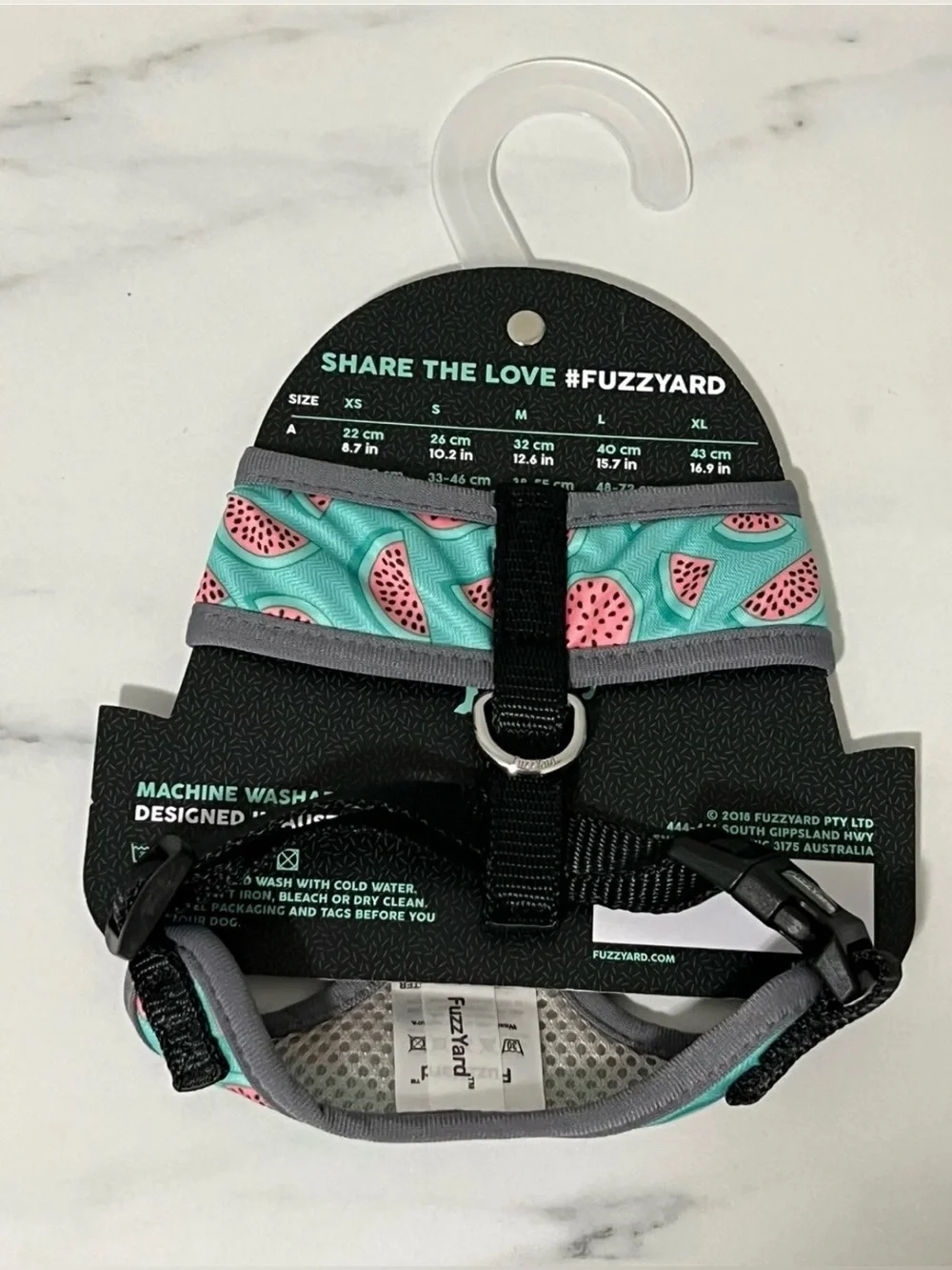 S FUZZYARD Premium Adjustable Dog Harness Vest NWT Small Watermelon Summer Fruit
